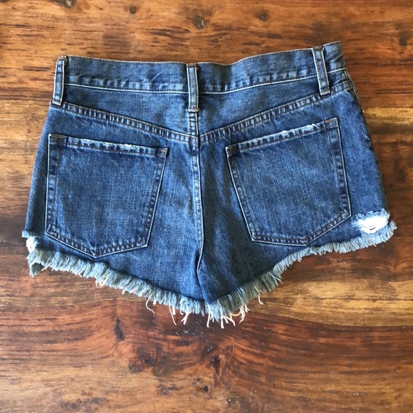 We The Free Destroyed Denim Button Up Shorts - Picture 8 of 11